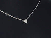 Witgouden ketting en hanger met diamant, incl. ketting - afbeelding 4 van  9