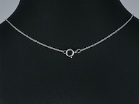 Witgouden ketting en hanger met diamant, incl. ketting - afbeelding 6 van  9