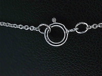 Witgouden ketting en hanger met diamant, incl. ketting - afbeelding 7 van  9