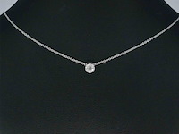 Witgouden ketting en hanger met diamant - afbeelding 2 van  9
