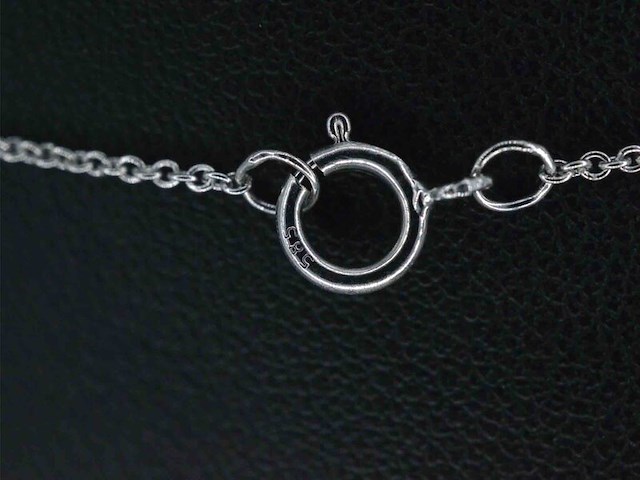 Witgouden ketting en hanger met diamant - afbeelding 7 van  9