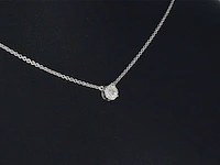 Witgouden ketting en hanger met diamant - afbeelding 4 van  9