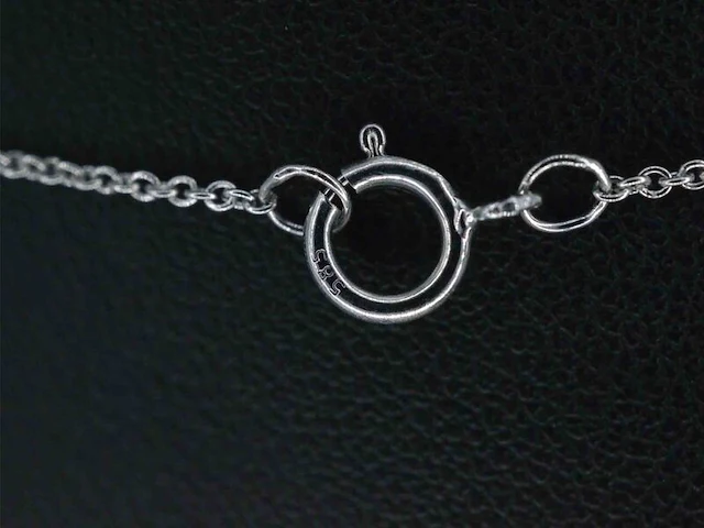 Witgouden ketting en hanger met diamant - afbeelding 7 van  9