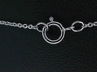 Witgouden ketting en hanger met diamant - afbeelding 7 van  9
