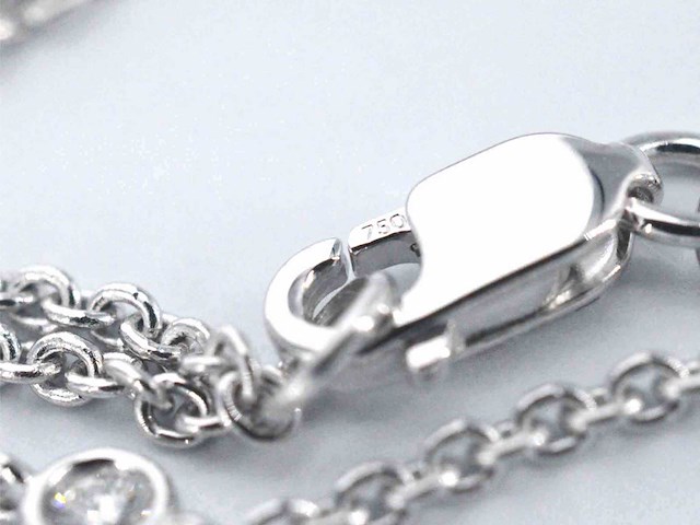 Witgouden ketting met 8 briljant geslepen diamanten - afbeelding 7 van  7