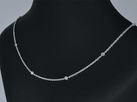 Witgouden ketting met 8 briljant geslepen diamanten - afbeelding 4 van  7