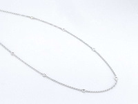 Witgouden ketting met 8 briljant geslepen diamanten - afbeelding 6 van  7