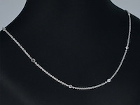 Witgouden ketting met 8 briljant geslepen diamanten - afbeelding 4 van  8