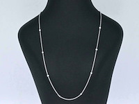 Witgouden ketting met 8 briljant geslepen diamanten - afbeelding 2 van  8