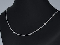 Witgouden ketting met 8 briljant geslepen diamanten - afbeelding 3 van  8