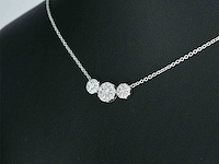 Witgouden ketting met briljant geslepen diamanten - afbeelding 4 van  9