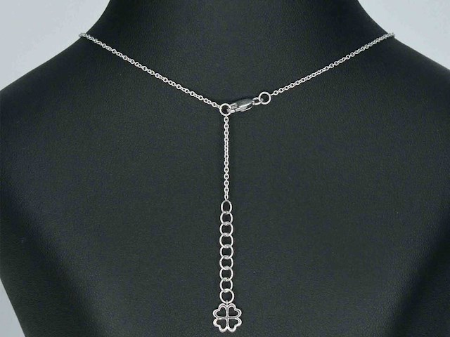 Witgouden ketting met briljant geslepen diamanten - afbeelding 6 van  9