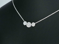 Witgouden ketting met briljant geslepen diamanten - afbeelding 4 van  10