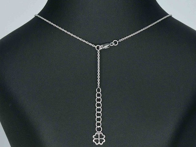 Witgouden ketting met briljant geslepen diamanten - afbeelding 6 van  10