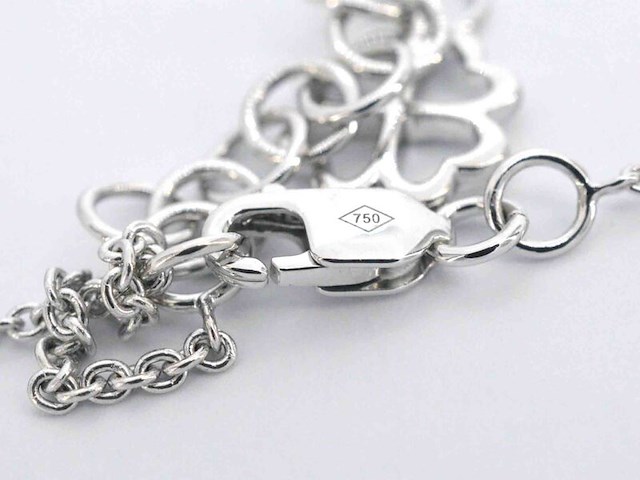 Witgouden ketting met briljant geslepen diamanten - afbeelding 9 van  10