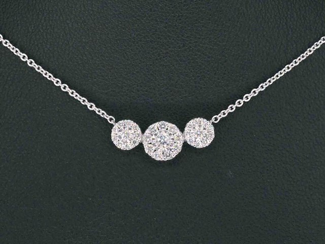 Witgouden ketting met briljant geslepen diamanten - afbeelding 1 van  10