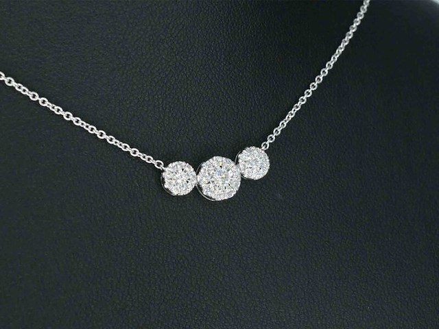 Witgouden ketting met briljant geslepen diamanten - afbeelding 5 van  10