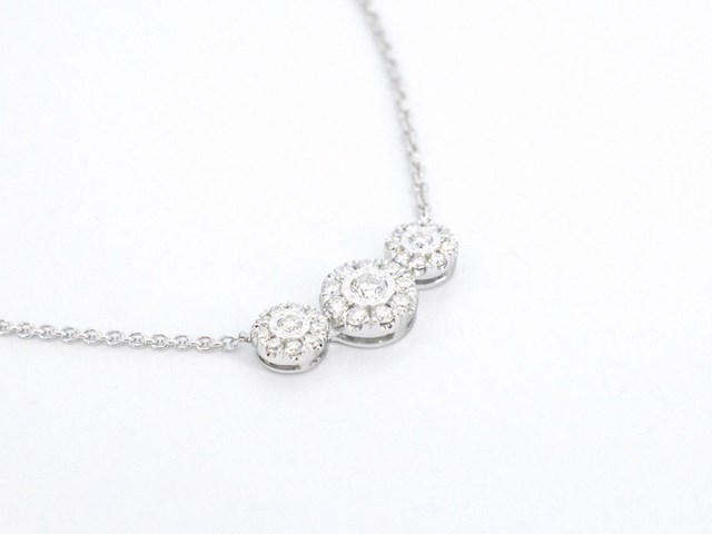 Witgouden ketting met briljant geslepen diamanten - afbeelding 7 van  10