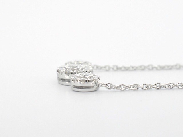 Witgouden ketting met briljant geslepen diamanten - afbeelding 8 van  10