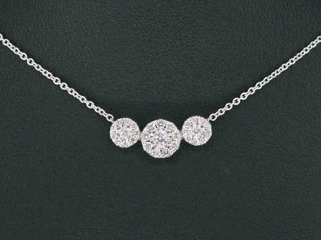 Witgouden ketting met briljant geslepen diamanten - afbeelding 1 van  10