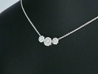 Witgouden ketting met briljant geslepen diamanten - afbeelding 4 van  10