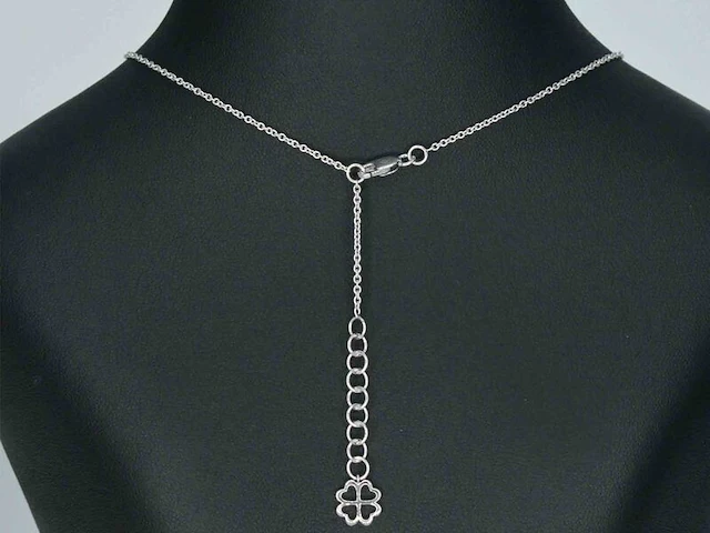 Witgouden ketting met briljant geslepen diamanten - afbeelding 6 van  10