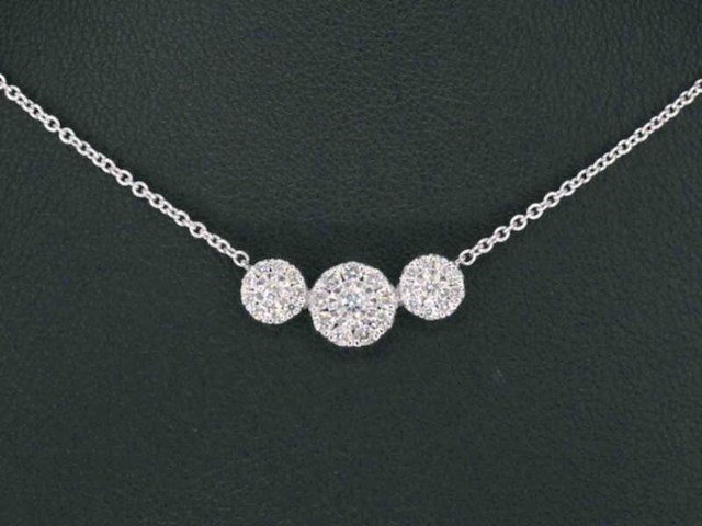 Witgouden ketting met briljant geslepen natuurlijke diamanten - afbeelding 1 van  10