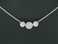 Witgouden ketting met briljant geslepen natuurlijke diamanten - afbeelding 1 van  10