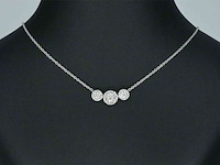 Witgouden ketting met briljant geslepen natuurlijke diamanten - afbeelding 3 van  10