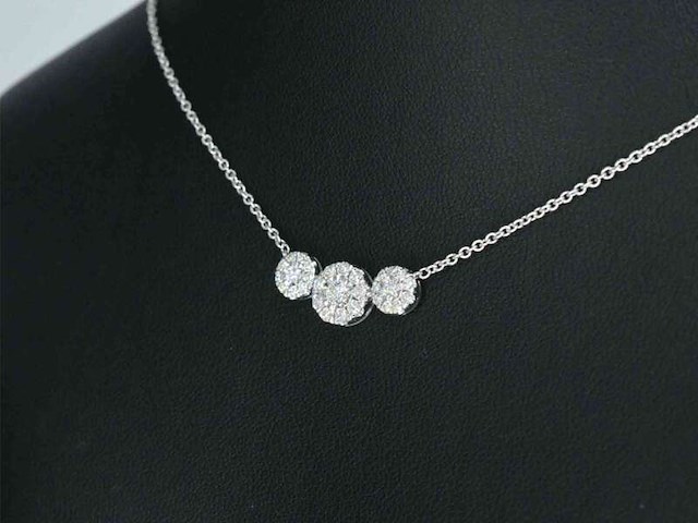 Witgouden ketting met briljant geslepen natuurlijke diamanten - afbeelding 4 van  10