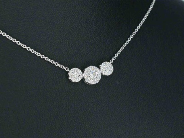 Witgouden ketting met briljant geslepen natuurlijke diamanten - afbeelding 5 van  10