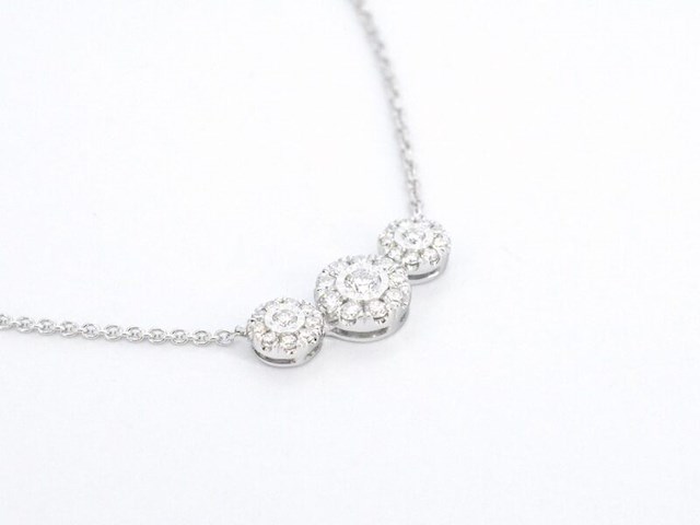 Witgouden ketting met briljant geslepen natuurlijke diamanten - afbeelding 7 van  10