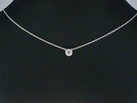 Witgouden ketting met hanger diamant - afbeelding 2 van  8