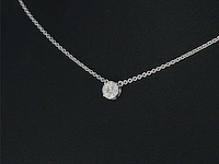 Witgouden ketting met hanger diamant - afbeelding 3 van  8