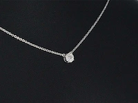 Witgouden ketting met hanger diamant - afbeelding 4 van  8