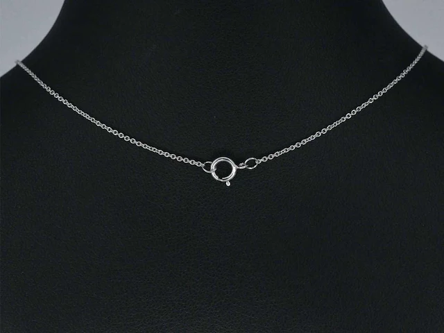 Witgouden ketting met hanger diamant - afbeelding 6 van  8