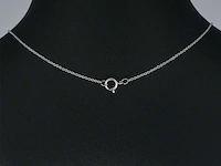 Witgouden ketting met hanger diamant - afbeelding 6 van  8