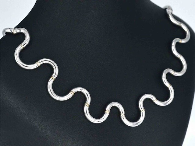 Witgouden ketting van het italiaanse merk unoaerre - afbeelding 4 van  7