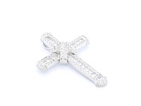 Witgouden kruishanger met diamanten, excl. ketting - afbeelding 6 van  9