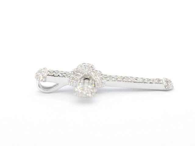 Witgouden kruishanger met diamanten, excl. ketting - afbeelding 5 van  9