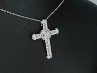 Witgouden kruishanger met diamanten, excl. ketting - afbeelding 4 van  7