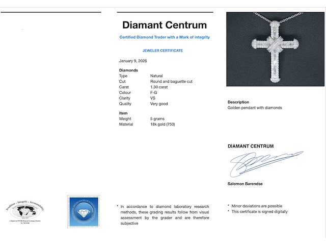 Witgouden kruishanger met diamanten - afbeelding 3 van  6