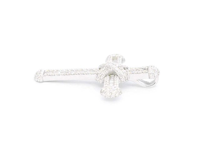 Witgouden kruishanger met diamanten - afbeelding 6 van  6