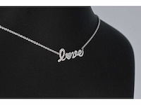 Witgouden love collier met diamanten - afbeelding 5 van  8