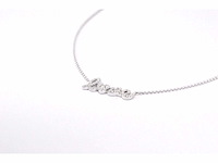 Witgouden love collier met diamanten - afbeelding 7 van  8