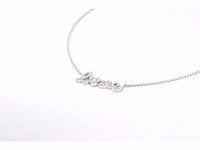 Witgouden 'love' collier met diamanten - afbeelding 6 van  9