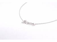 Witgouden 'love' collier met natuurlijke diamanten - afbeelding 6 van  9