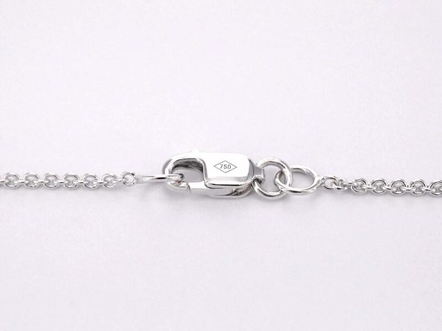 Witgouden 'love' collier met natuurlijke diamanten - afbeelding 7 van  9