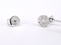 Witgouden luxe dubbele oorknoppen met diamanten - afbeelding 4 van  6