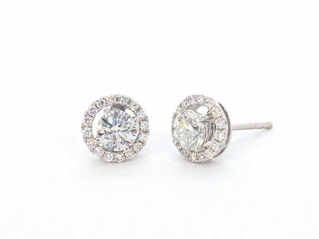 Witgouden oorbellen briljant 1.00 ct - afbeelding 5 van  9